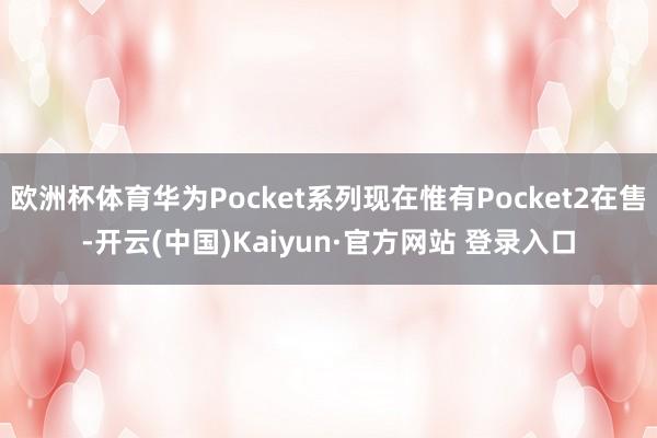 欧洲杯体育华为Pocket系列现在惟有Pocket2在售-开云(中国)Kaiyun·官方网站 登录入口